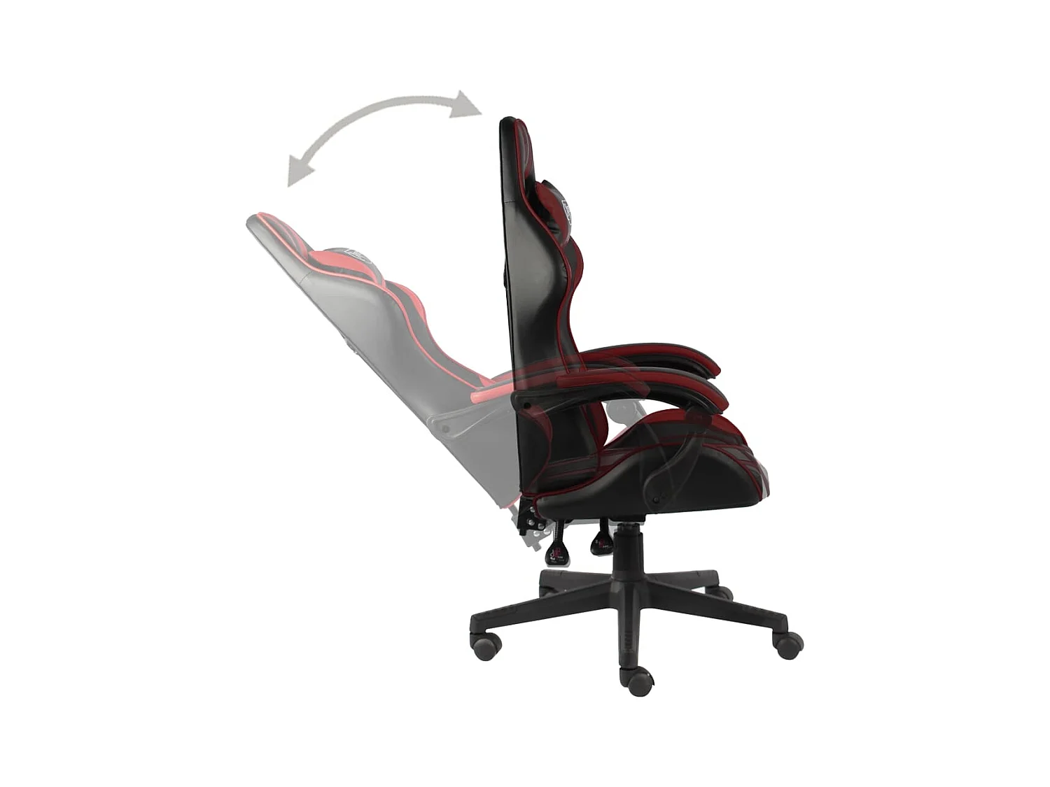 Fauteuil de jeux vidéo Noir et rouge bordeaux Similicuir
