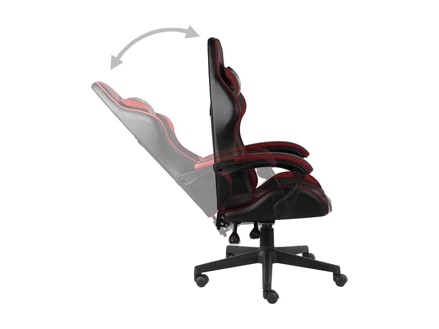 Fauteuil de jeux vidéo Noir et rouge bordeaux Similicuir