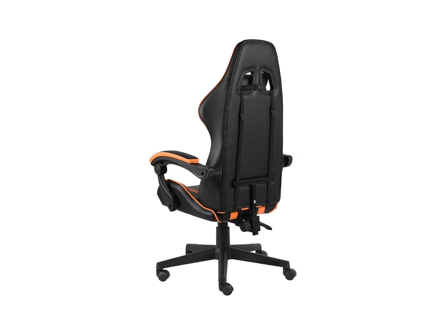 Silla gaming de cuero sintético negro y naranja