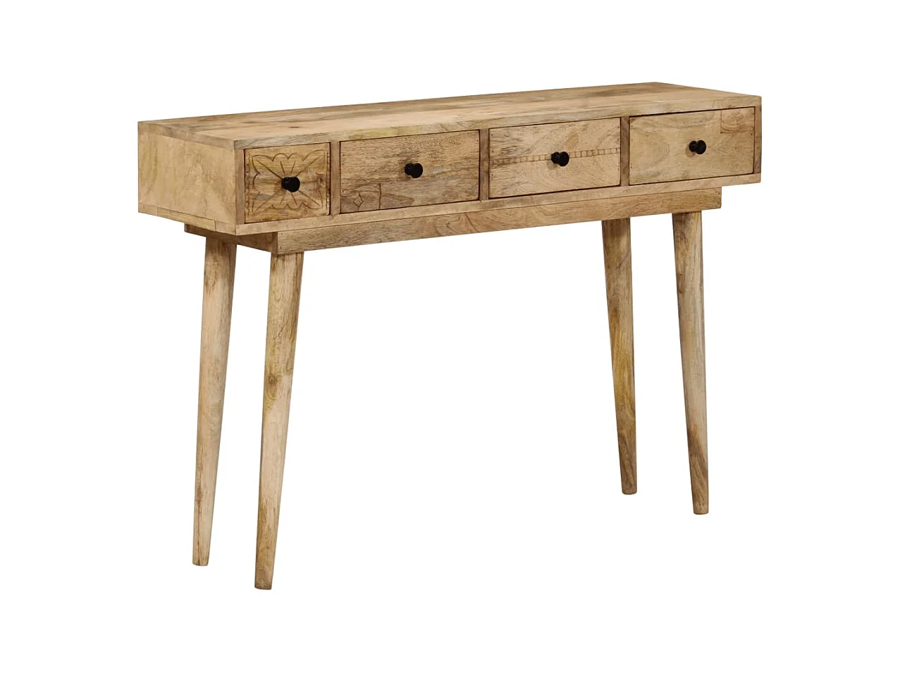 Mesa consola de madera maciza de mango 110x30x75 cm