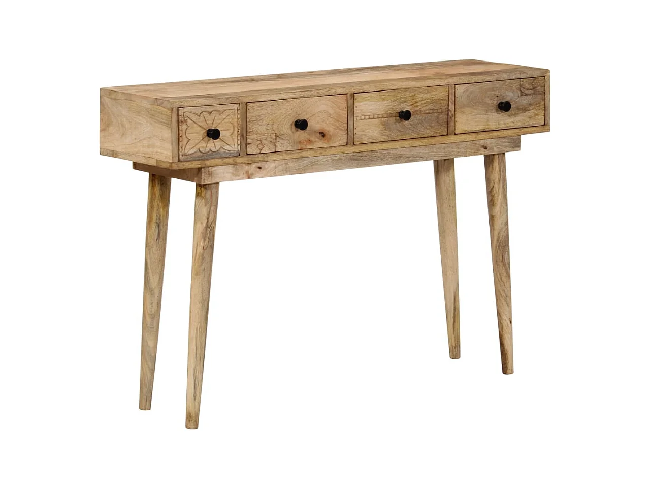 Mesa consola de madera maciza de mango 110x30x75 cm