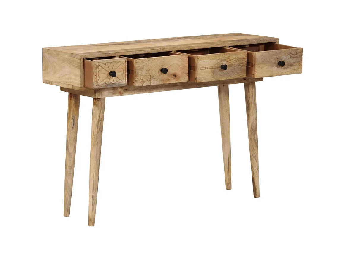 Mesa consola de madera maciza de mango 110x30x75 cm