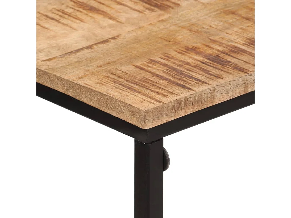 Table console 80x30x74 cm bois massif de manguier et fer