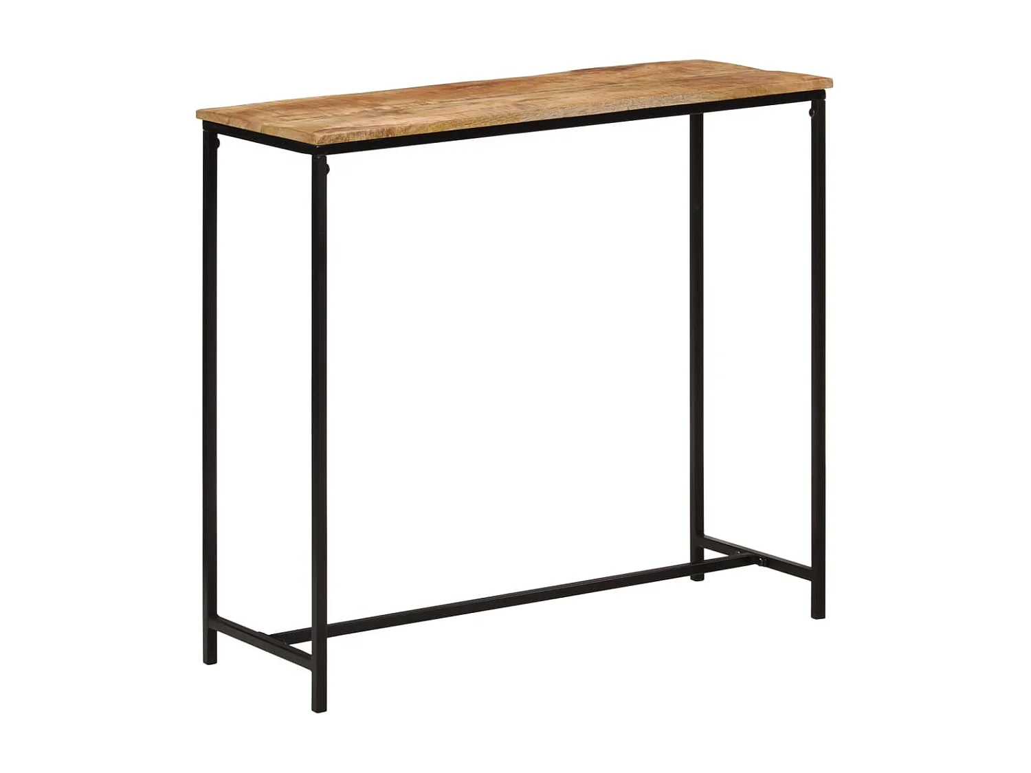 Table console 80x30x74 cm bois massif de manguier et fer