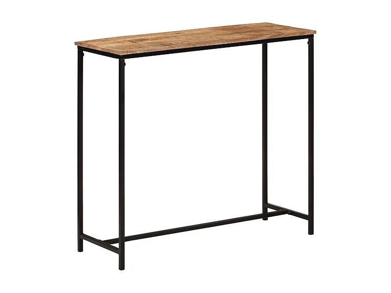 Table console 80x30x74 cm bois massif de manguier et fer
