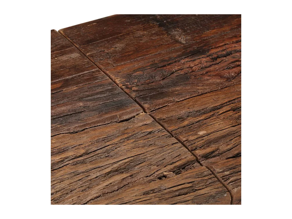 Table console doré acier inoxydable et bois de mélèze massif