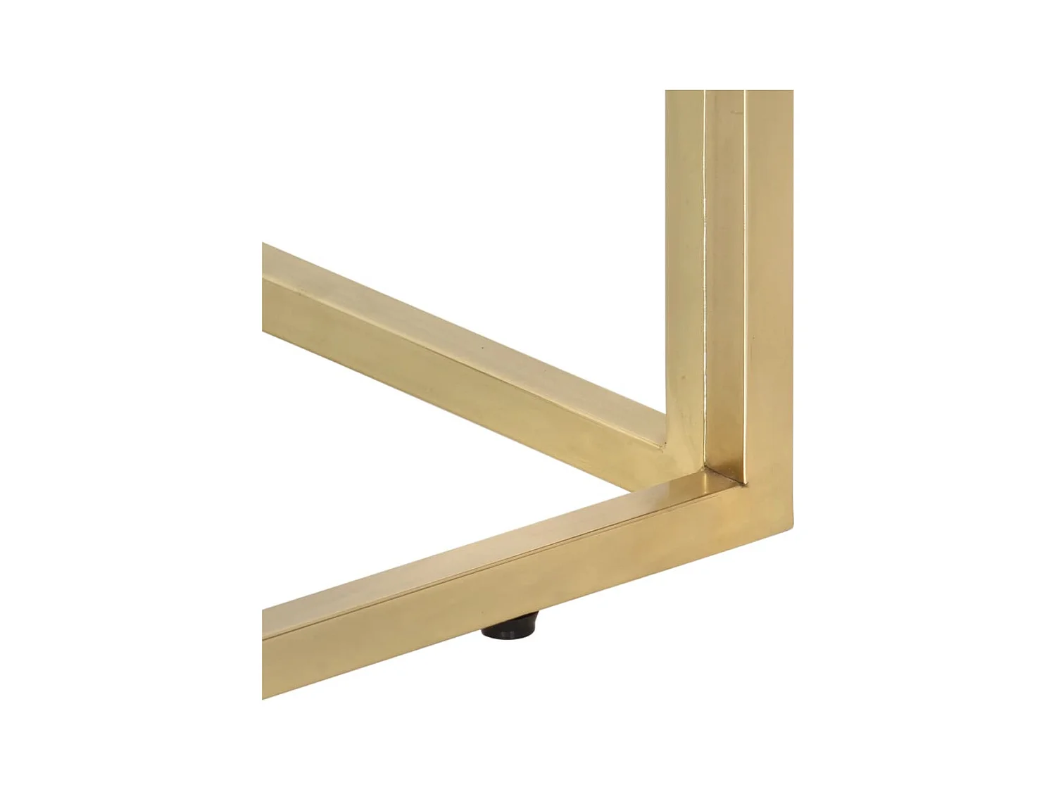 Table console doré acier inoxydable et bois de mélèze massif