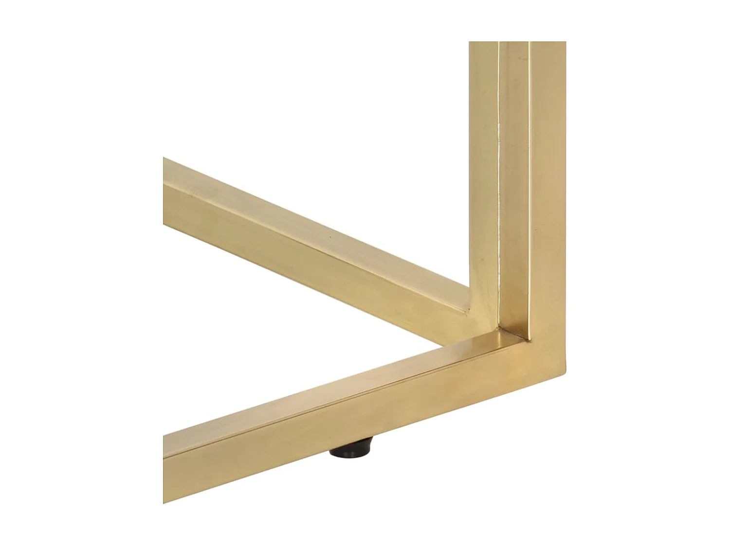 Table console doré acier inoxydable et bois de mélèze massif