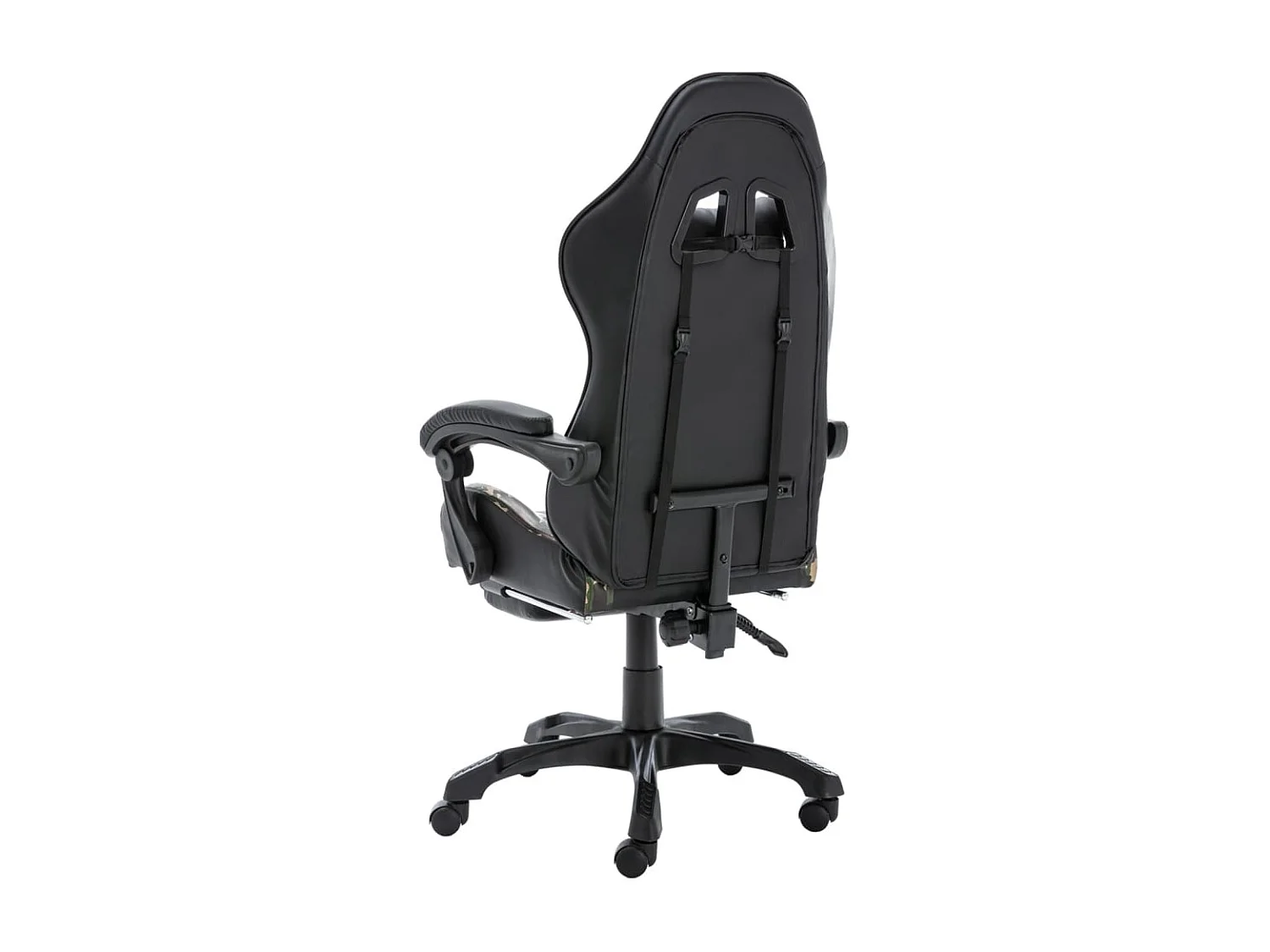 Fauteuil de jeux vidéo repose-pied Noir/camouflage Similicuir