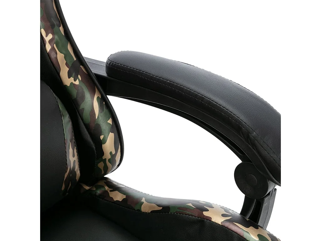 Fauteuil de jeux vidéo repose-pied Noir/camouflage Similicuir