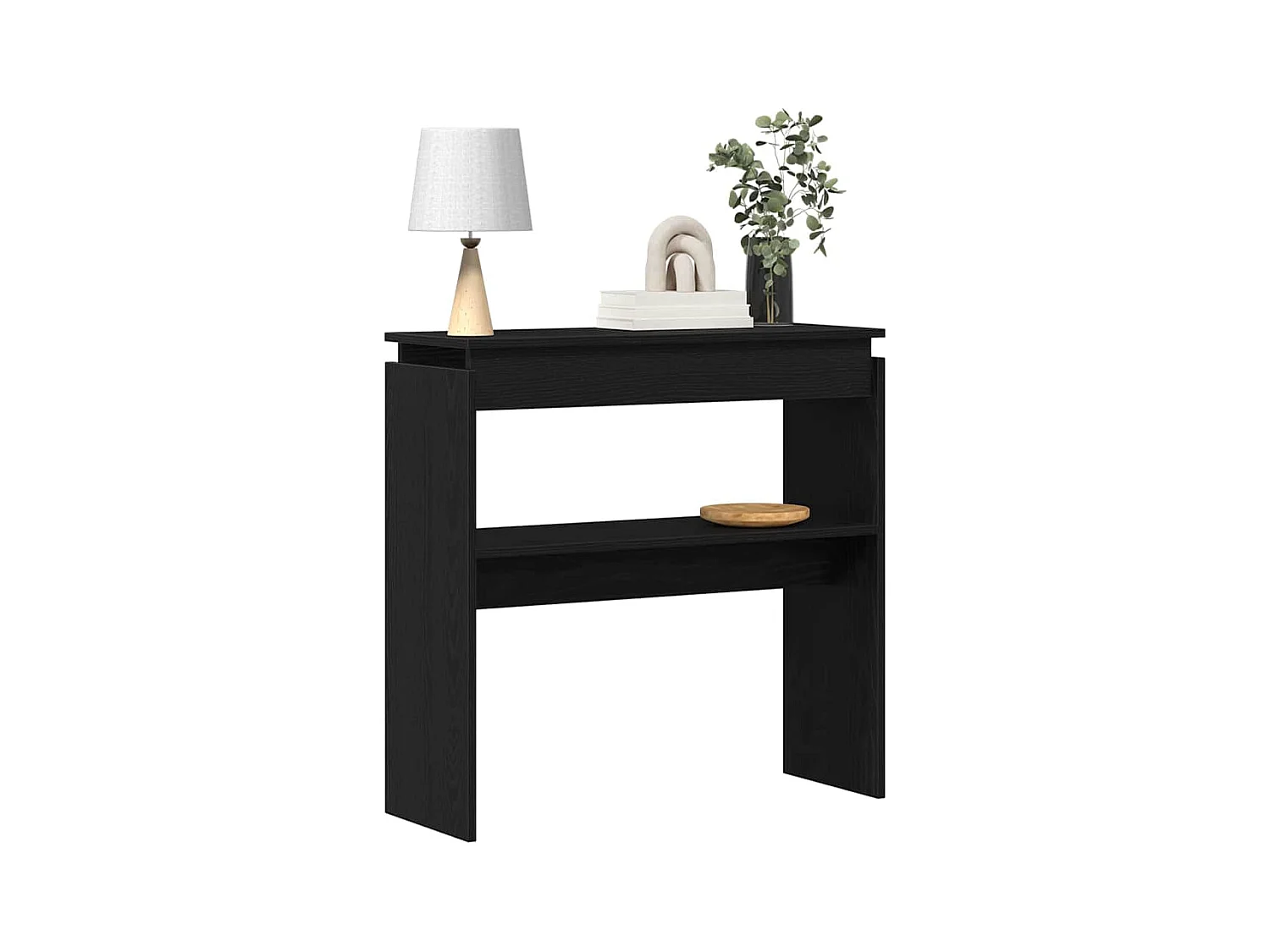 Mesa Consola Roble negro 80 x 30 x 80 cm Madera contrachapada