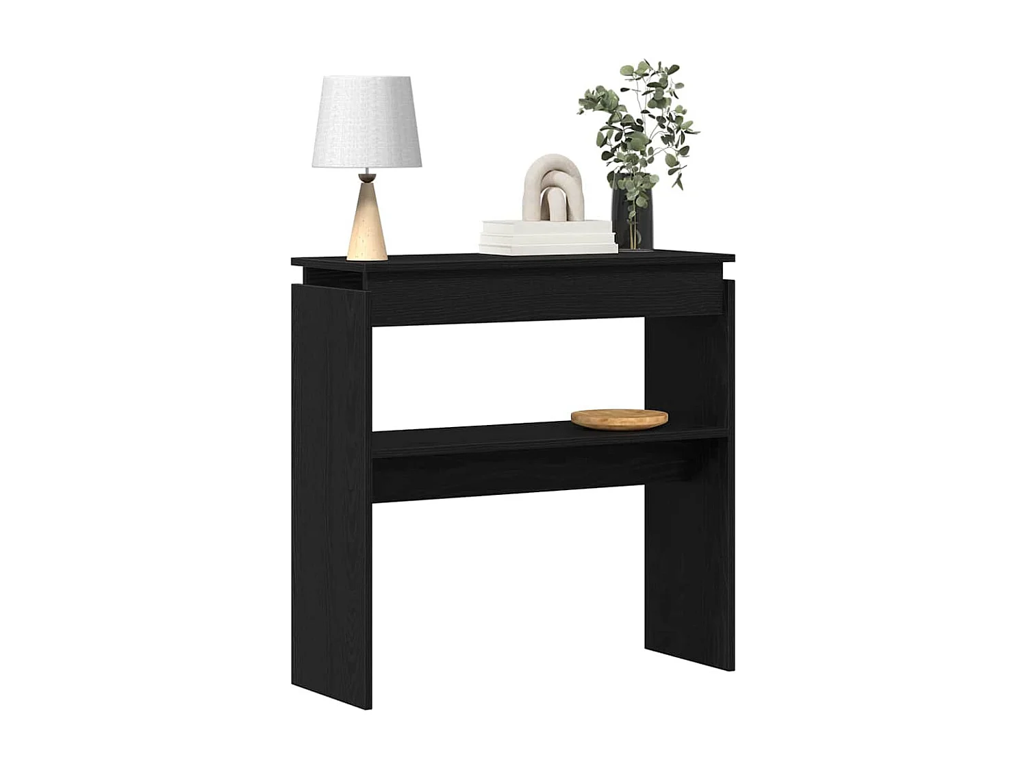 Mesa Consola Roble negro 80 x 30 x 80 cm Madera contrachapada