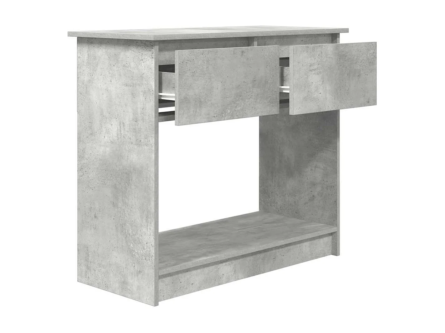 Table console avec tiroirs gris béton 85,5x38,5x74,5 cm