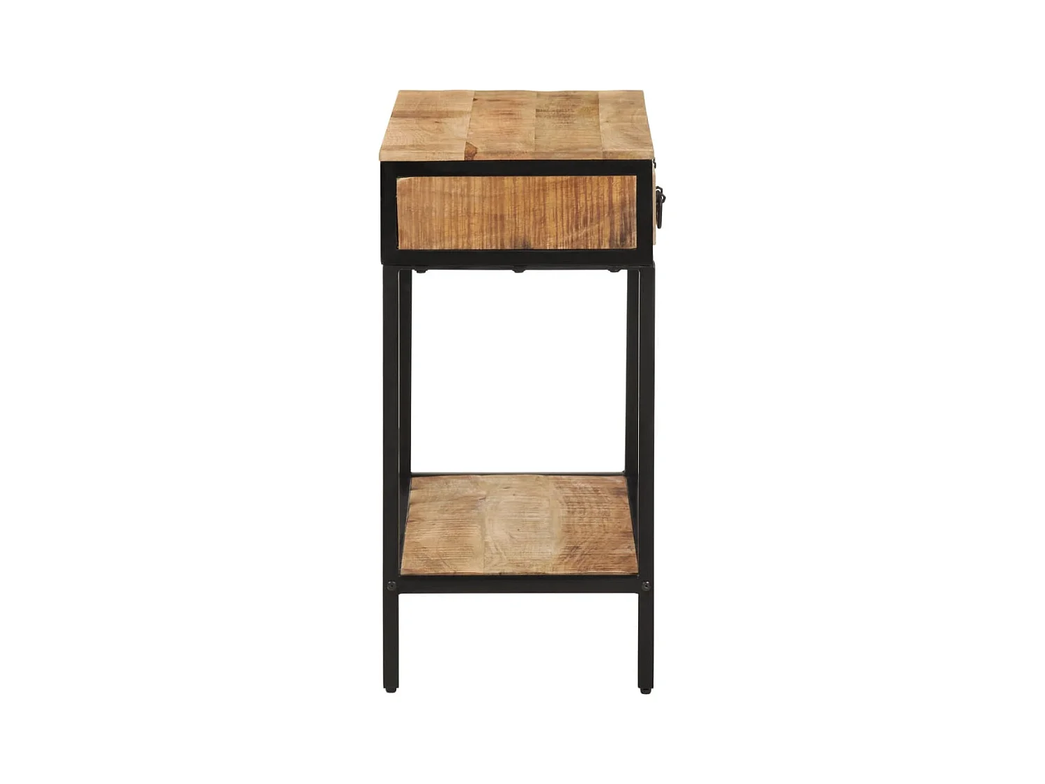 Mesa consola madera maciza de mango rugosa 70x35x70 cm