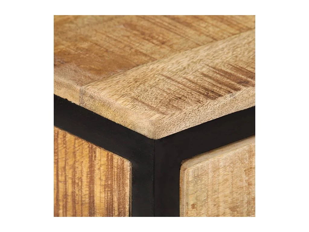 Mesa consola madera maciza de mango rugosa 70x35x70 cm