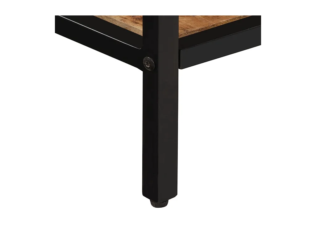 Mesa consola madera maciza de mango rugosa 70x35x70 cm