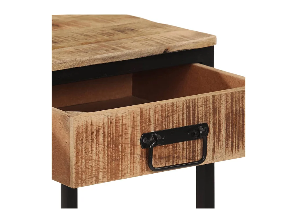 Mesa consola madera maciza de mango rugosa 70x35x70 cm