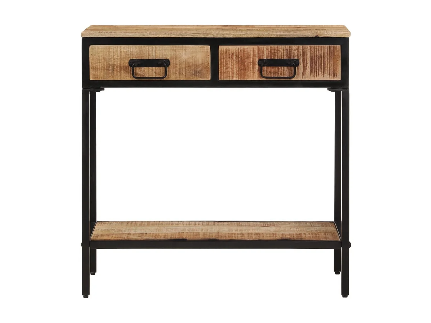 Mesa consola madera maciza de mango rugosa 70x35x70 cm