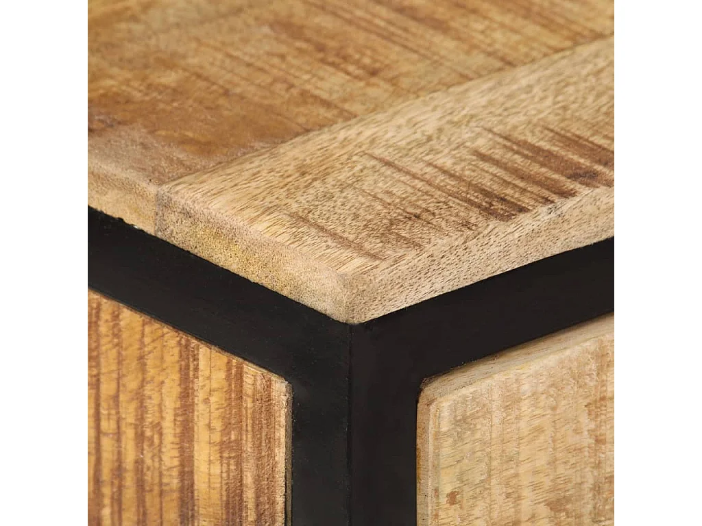 Mesa consola madera maciza de mango rugosa 70x35x70 cm