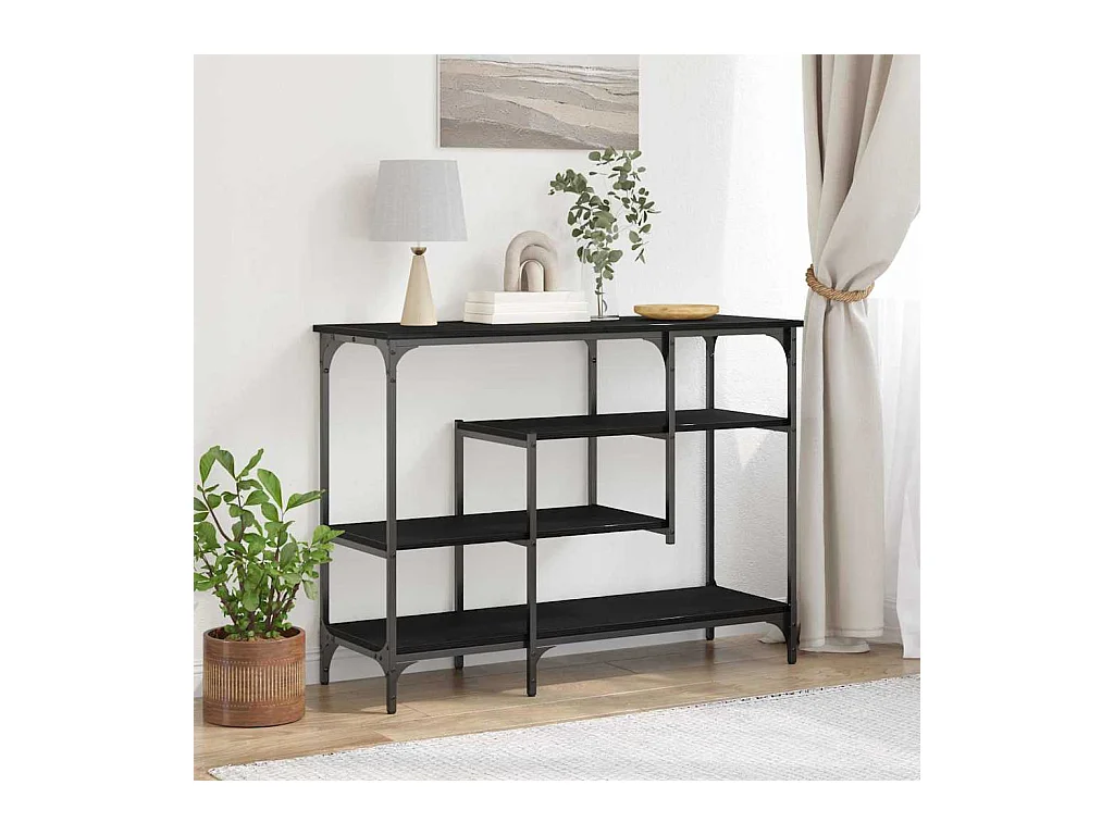 Table Console avec étagère Chêne noir 100 x 35 x 75 cm