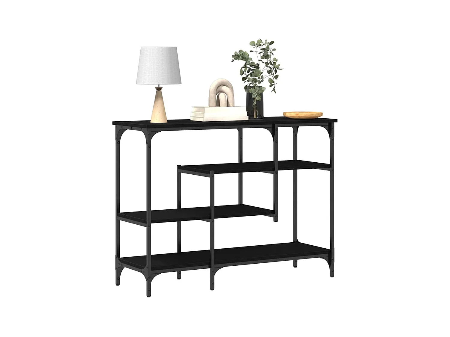 Table Console avec étagère Chêne noir 100 x 35 x 75 cm