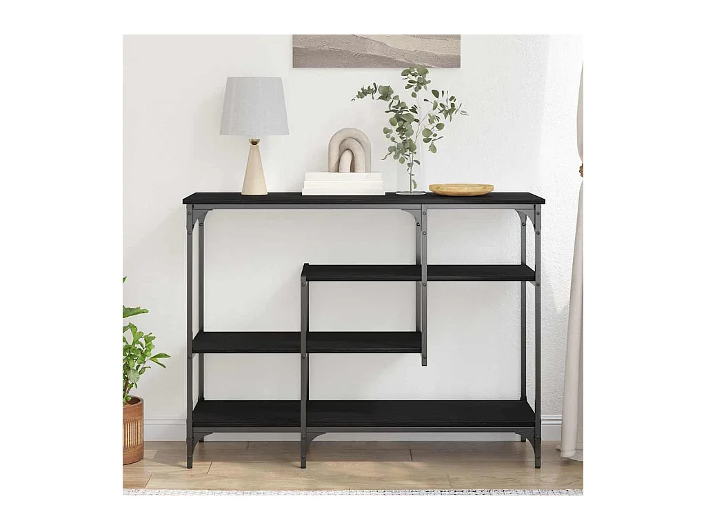 Table Console avec étagère Chêne noir 100 x 35 x 75 cm