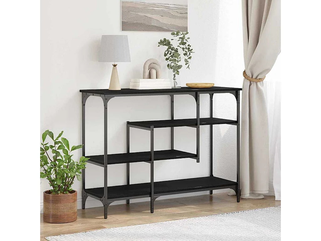 Table Console avec étagère Chêne noir 100 x 35 x 75 cm