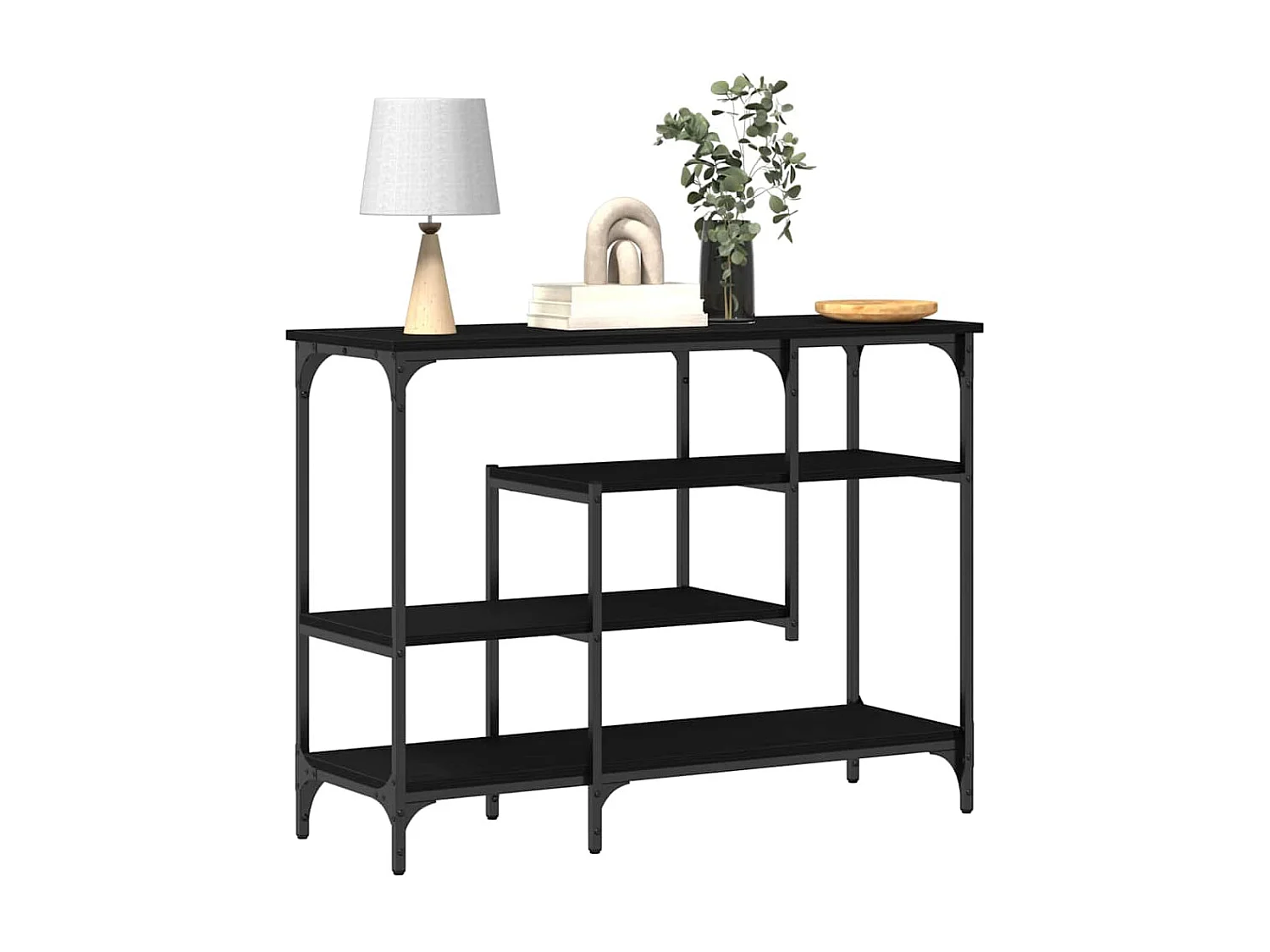 Table Console avec étagère Chêne noir 100 x 35 x 75 cm
