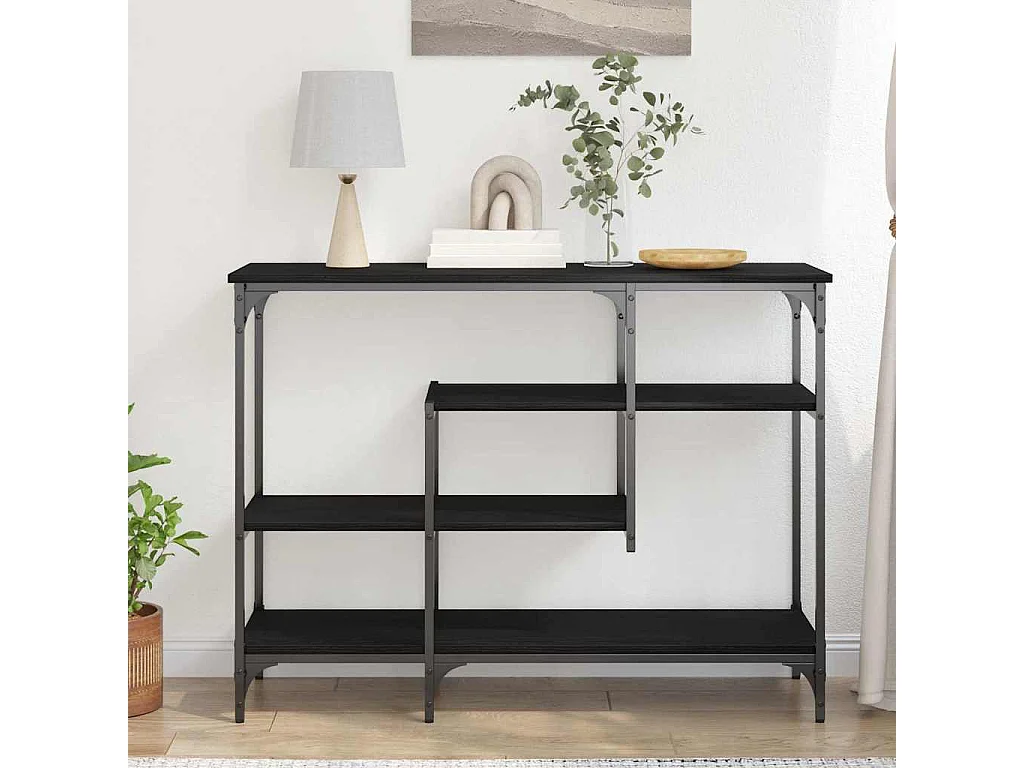 Table Console avec étagère Chêne noir 100 x 35 x 75 cm