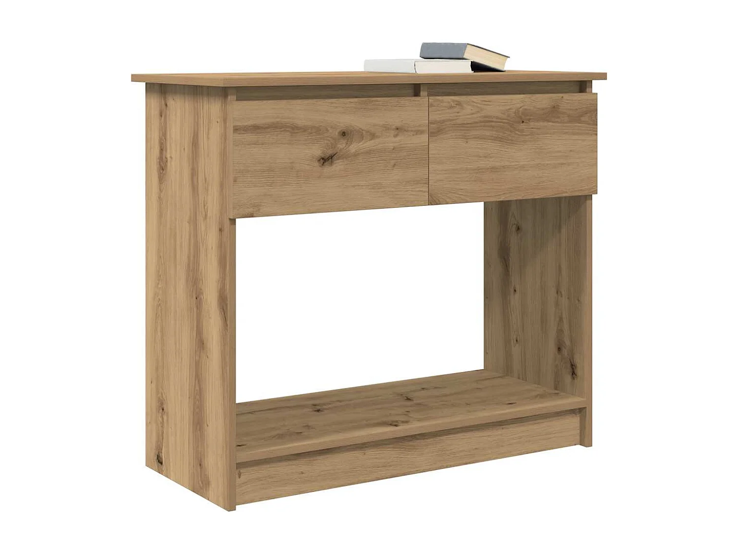Table console avec tiroirs chêne artisanal 85,5x38,5x74,5 cm