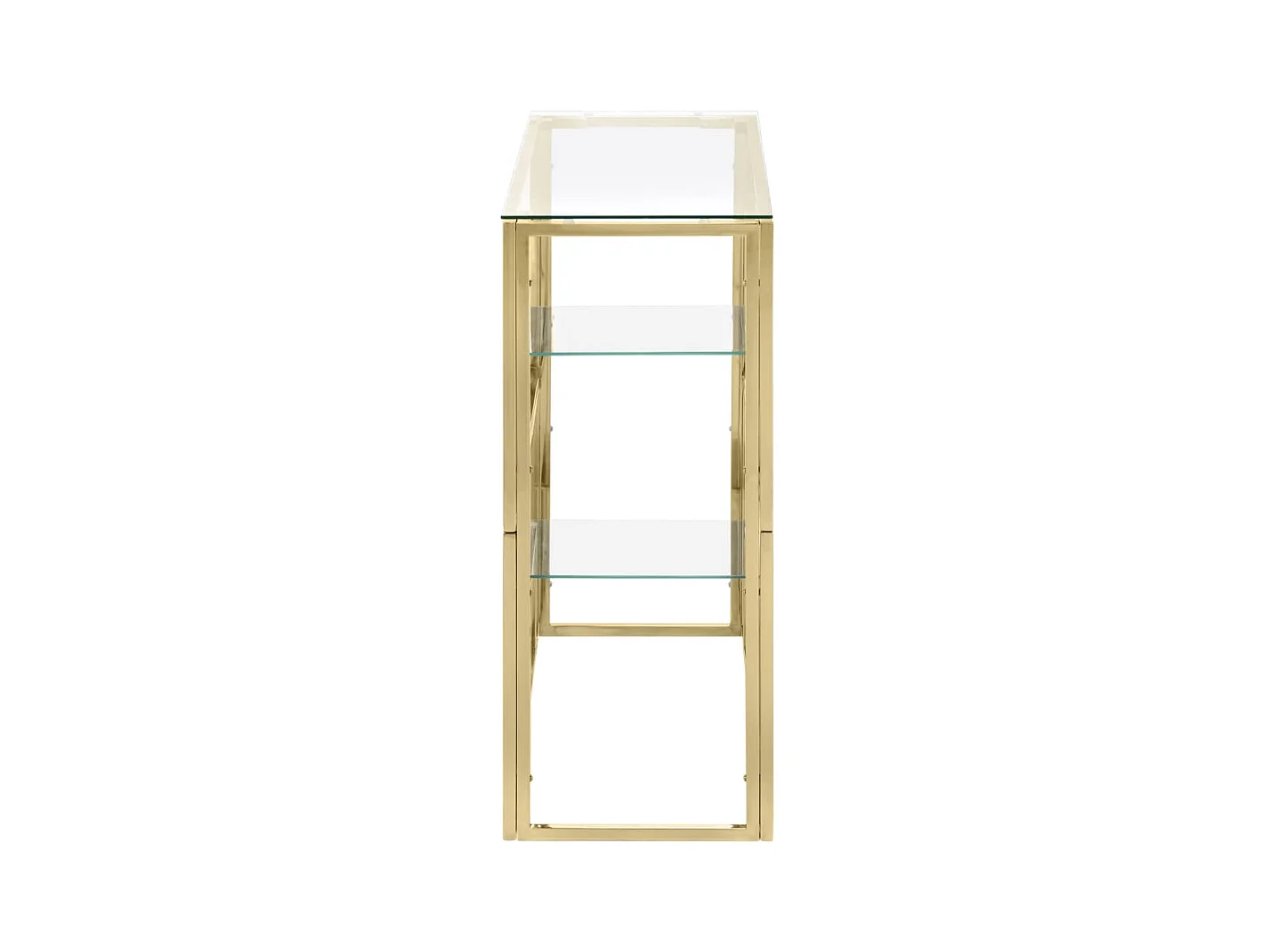 Wandtafel roestvrijstaal en gehard glas goudkleurig