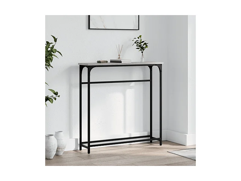 Mesa consola 75x19,5x75 cm derivados de madeira cinzento sonoma