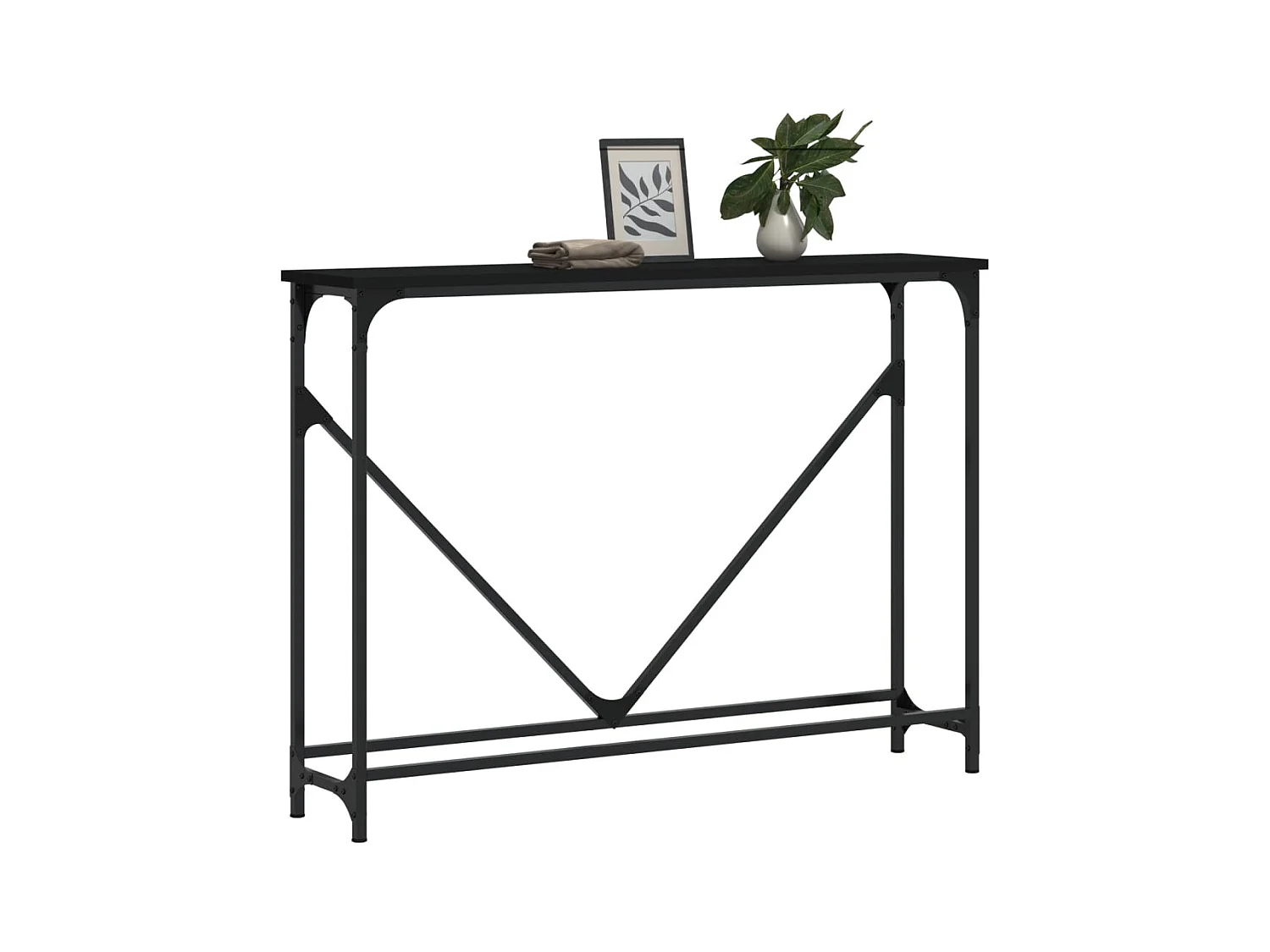 Mesa consola 102x22,5x75 cm derivados de madeira preto