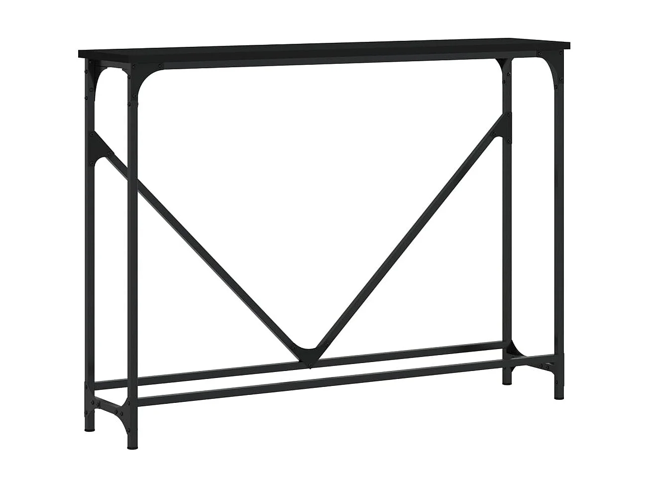 Mesa consola madera de ingeniería negra 102x22,5x75 cm