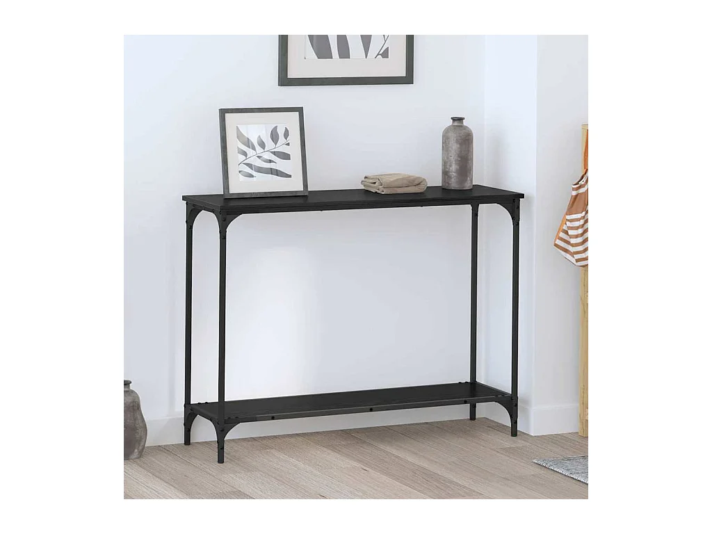 Table console Chêne noir 101 x 30.5 x 75 cm Bois d'ingénierie