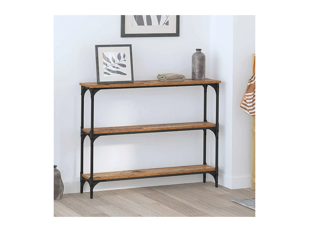 Mesa Consola con estante Madera vieja 100 x 22.5 x 75 cm