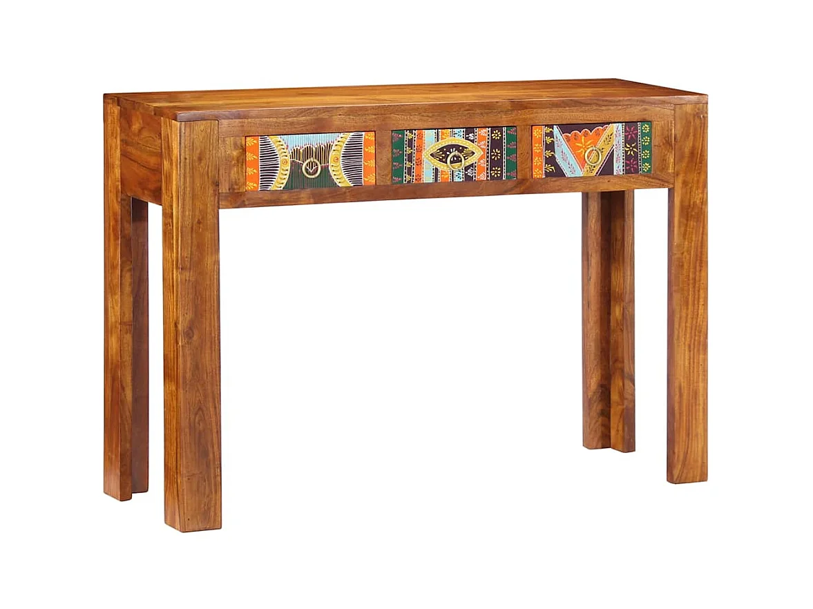 Mesa consola madera maciza de acacia 110x35x75 cm
