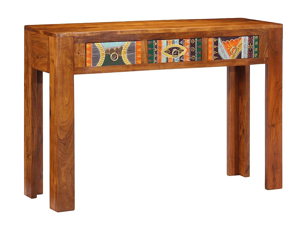 Mesa consola madera maciza de acacia 110x35x75 cm
