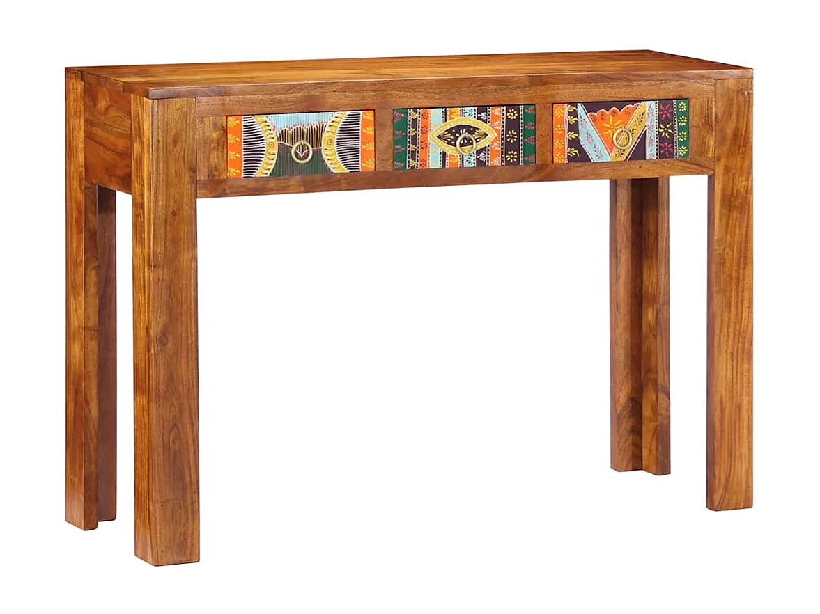 Mesa consola madera maciza de acacia 110x35x75 cm