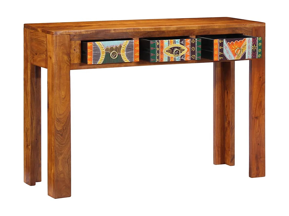 Mesa consola madera maciza de acacia 110x35x75 cm