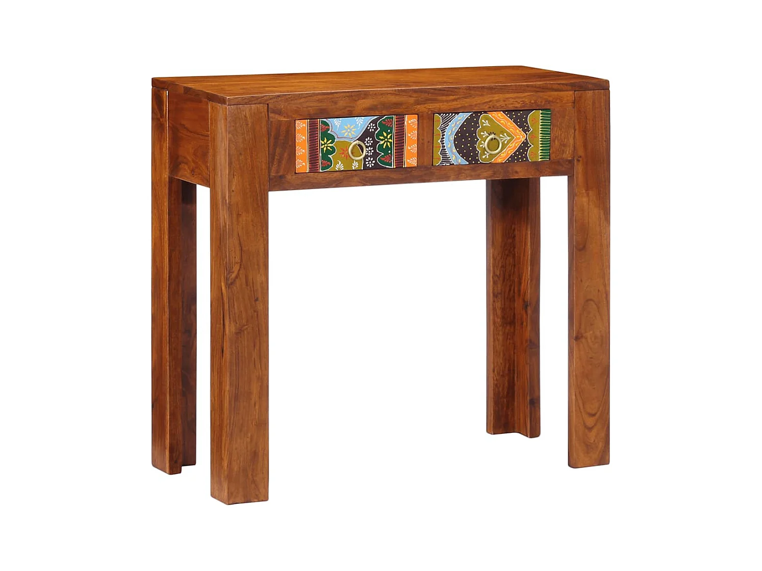 Mesa consola madera maciza de acacia 80x35x75 cm