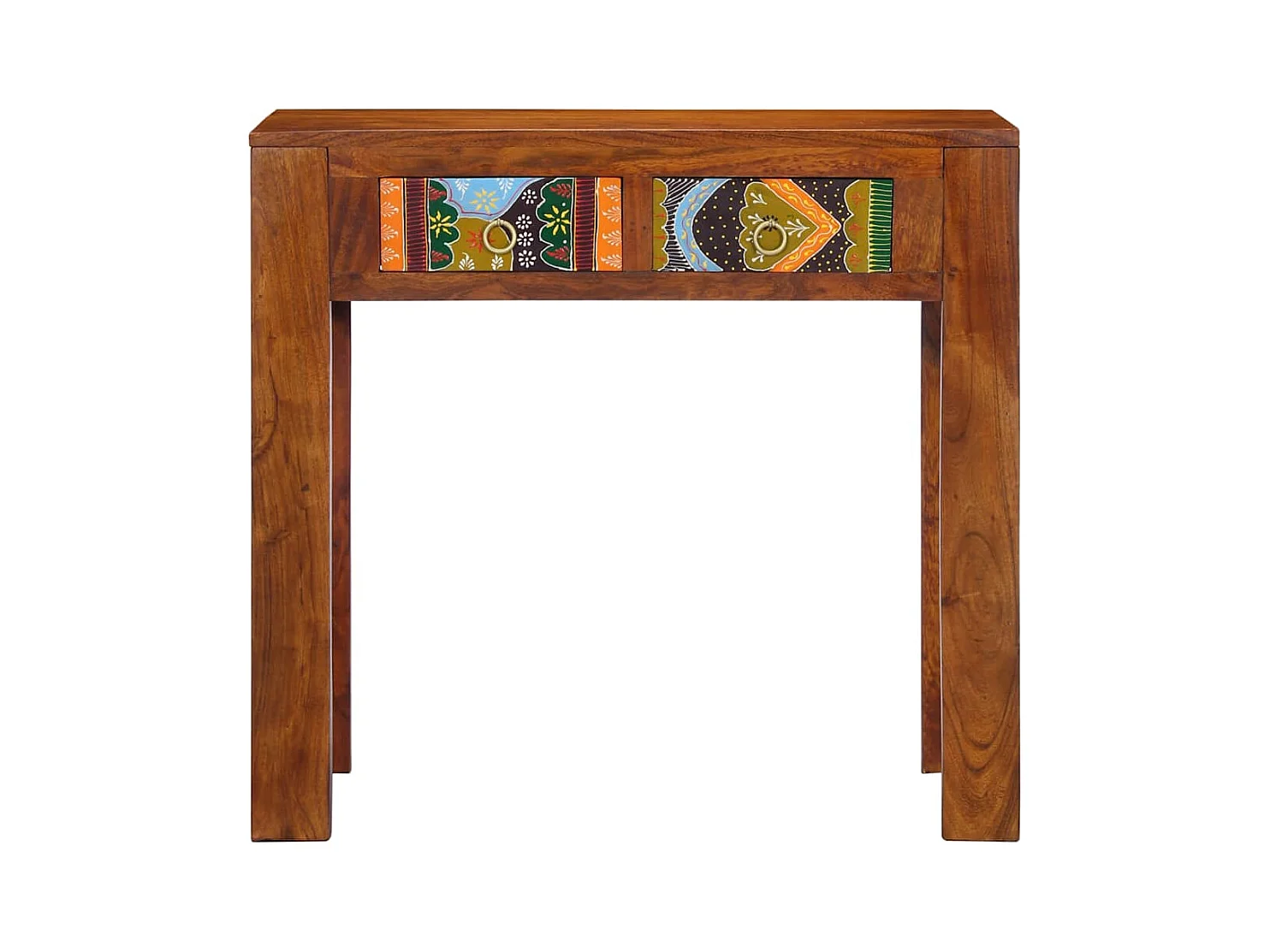 Mesa consola madera maciza de acacia 80x35x75 cm