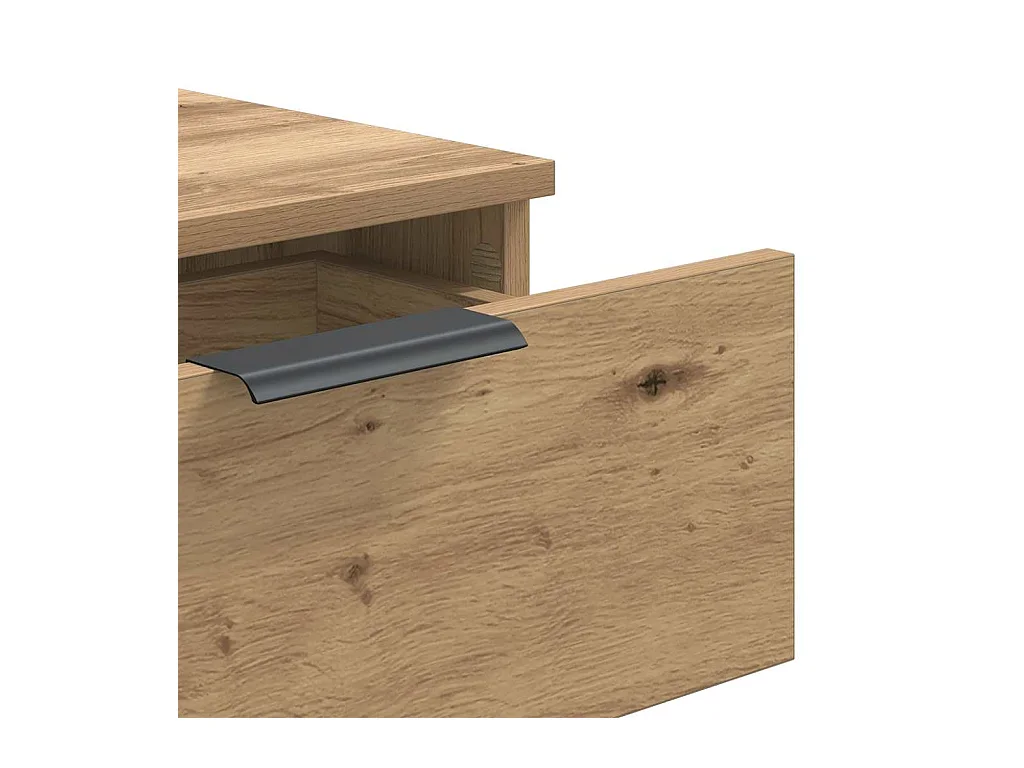 Mesa consola madera de ingeniería roble artesanal 90x36x75 cm