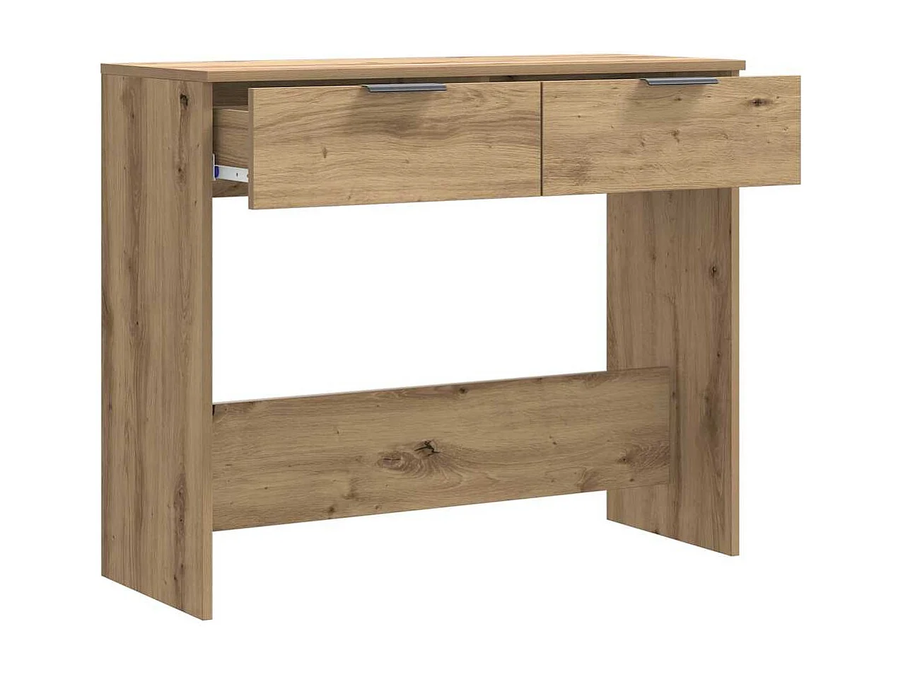 Table console chêne artisanal 90x36x75 cm bois d'ingénierie