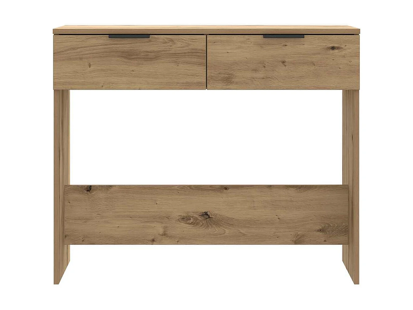 Table console chêne artisanal 90x36x75 cm bois d'ingénierie