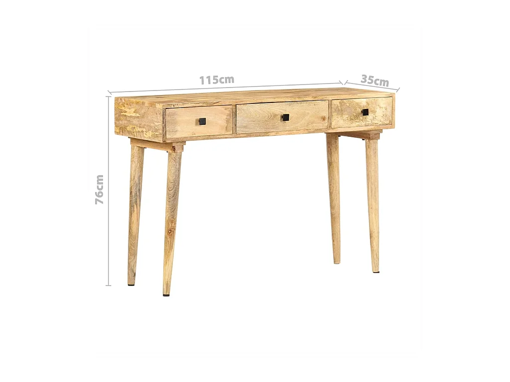 Mesa consola de madera maciza de mango 115x35x76 cm