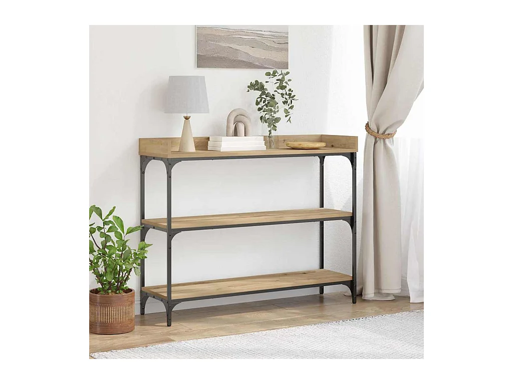 Table Console avec étagère chêne artisanal 100 x 30 x 80 cm
