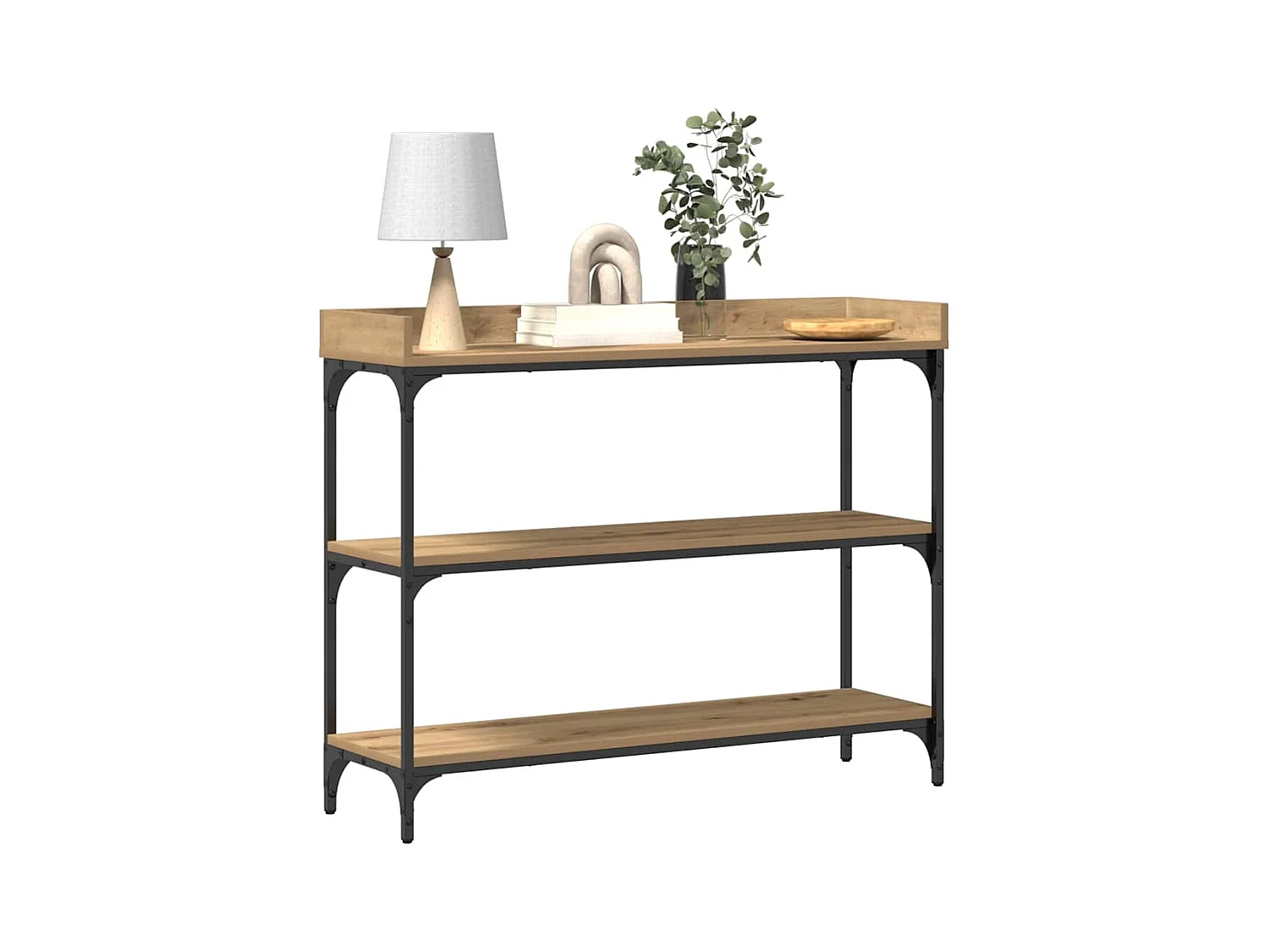 Table Console avec étagère chêne artisanal 100 x 30 x 80 cm