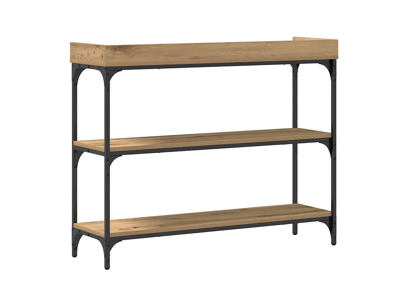 Table Console avec étagère chêne artisanal 100 x 30 x 80 cm