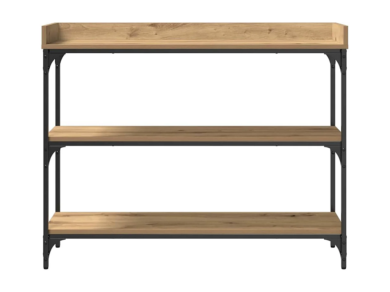 Table Console avec étagère chêne artisanal 100 x 30 x 80 cm